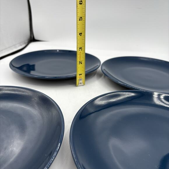 Ikea Salad Plates 8.25" 15199 Fargrik Royal Blue Luncheon Lot Set of 4 - Picture 4 of 13